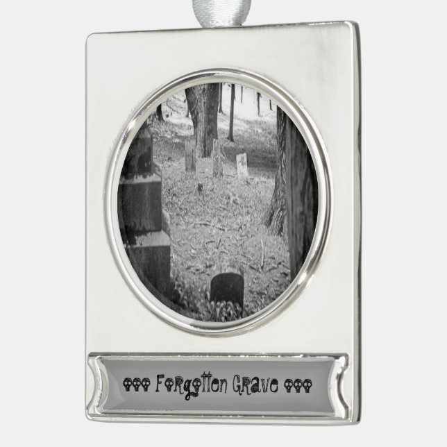 Forgotten Grave Silver Plated Banner Ornament (Left)
