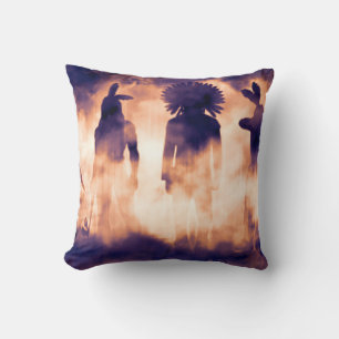 Forgotten Native American Warriors Emerging from t Throw Pillow