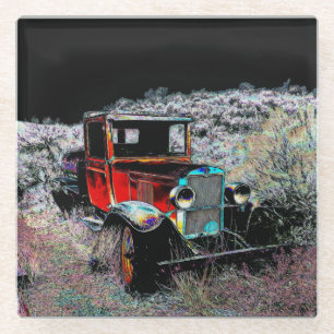 Forgotten - Old Vintage Truck Glass Coaster