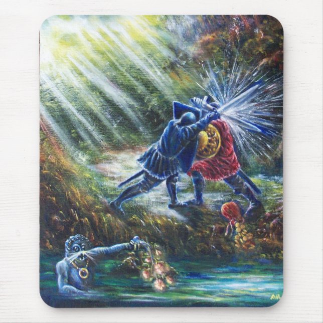 FORGOTTEN ROSE Fighting Knights,Money and Devil Mouse Pad (Front)