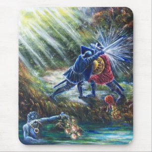 FORGOTTEN ROSE Fighting Knights,Money and Devil Mouse Pad