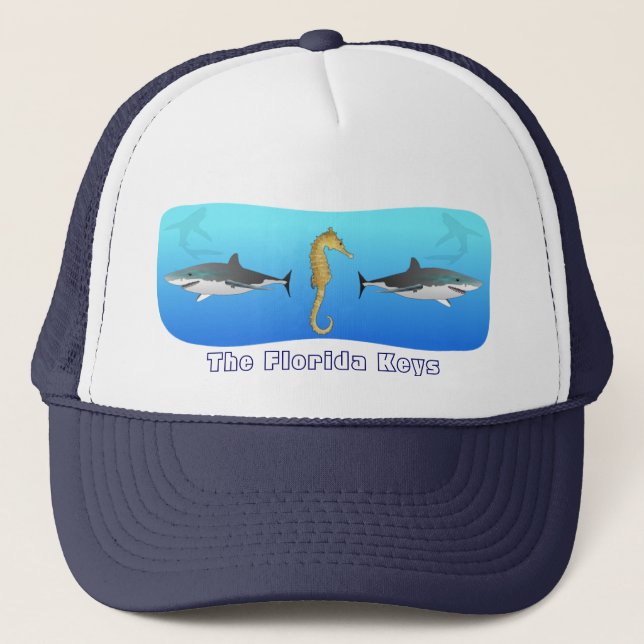 Forida Keys Shark and Seahorse Hat (Front)