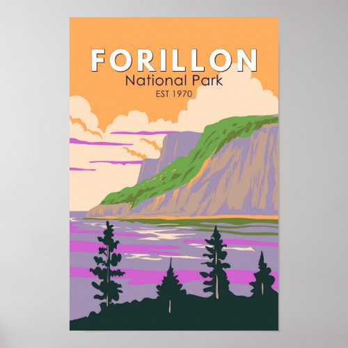 Forillon National Park Canada Travel Art Vintage Poster