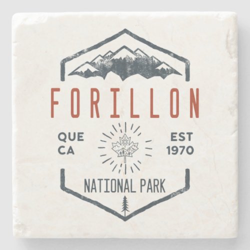 Forillon National Park Canada Vintage Distressed Stone Coaster