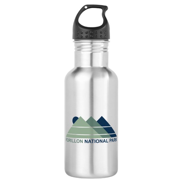 Forillon National Park Mountain Sun Stainless Steel Water Bottle (Front)