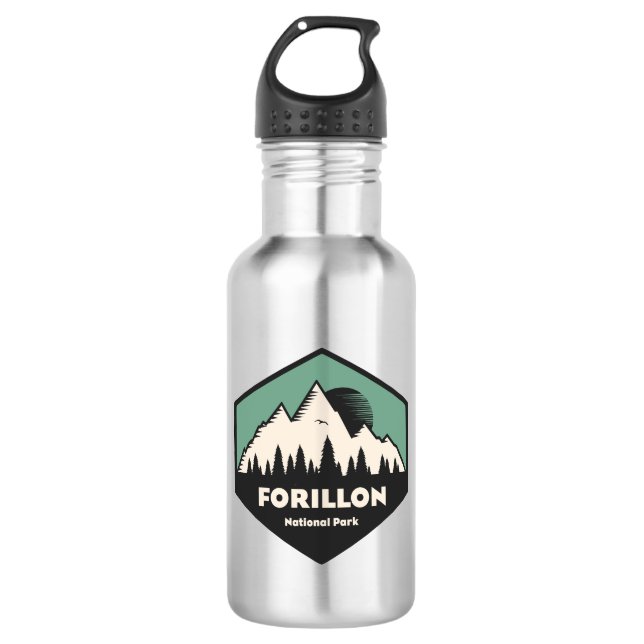 Forillon National Park Stainless Steel Water Bottle (Front)