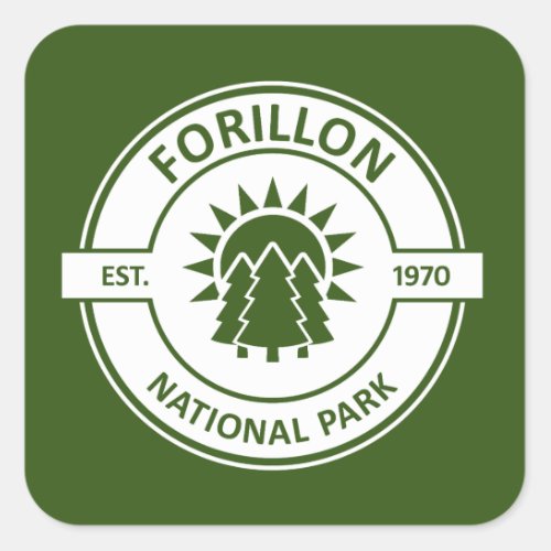 Forillon National Park Sun Trees Square Sticker