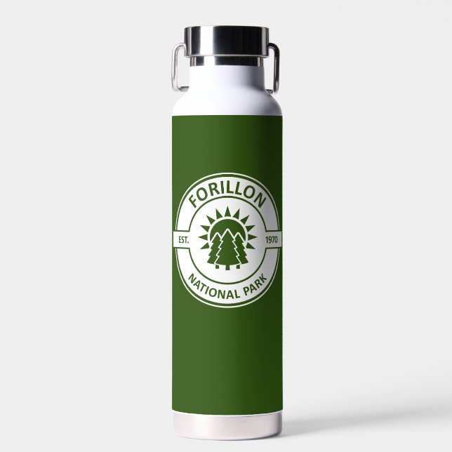 Forillon National Park Sun Trees Water Bottle (Front)