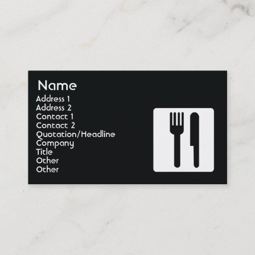 Customizable Fork and Knife - Business Business Cards