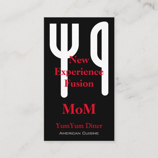 Fork and Knife Business Card (Front)