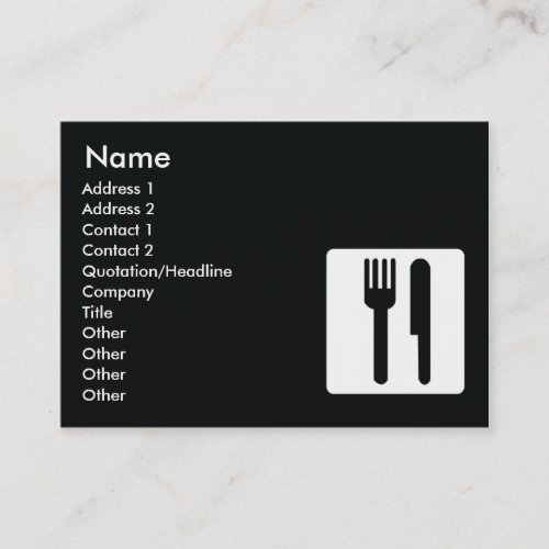 Fork and Knife - Chubby Business Card Templates