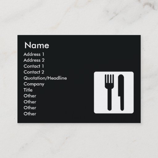Customizable Fork and Knife - Chubby Business Card Templates