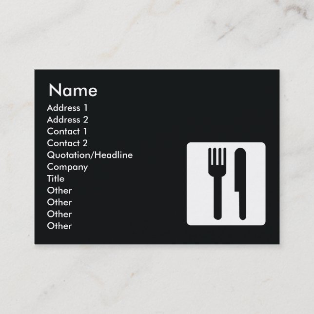 Fork and Knife - Chubby Business Card (Front)