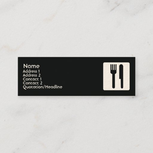 Customizable Fork and Knife - Skinny Business Card Template