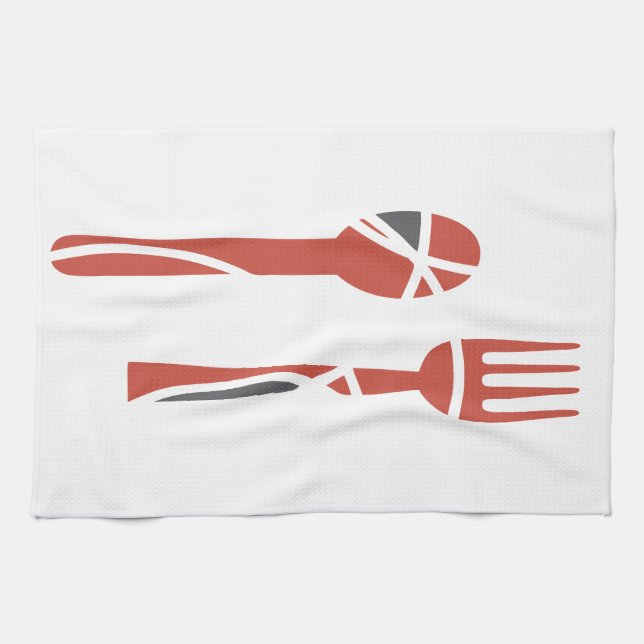 Fork and spoon design towel (Horizontal)