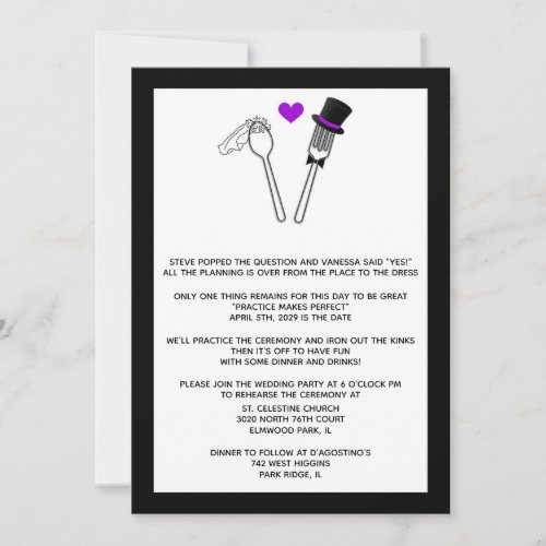 Fork and Spoon Rehearsal Dinner Invitation