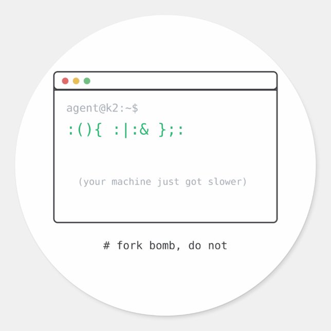 Fork Bomb - Dev Sticker Gift (Front)
