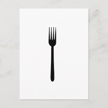 Fork Cutlery Silhouette Simple Art Foodie Love Eat Postcard by FoodGallery at Zazzle