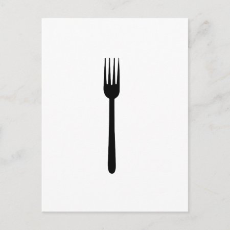 Fork Cutlery Silhouette Simple Art Foodie Love Eat Postcard