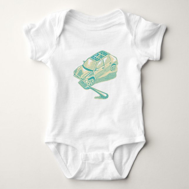 Fork in the road car accident baby bodysuit (Front)