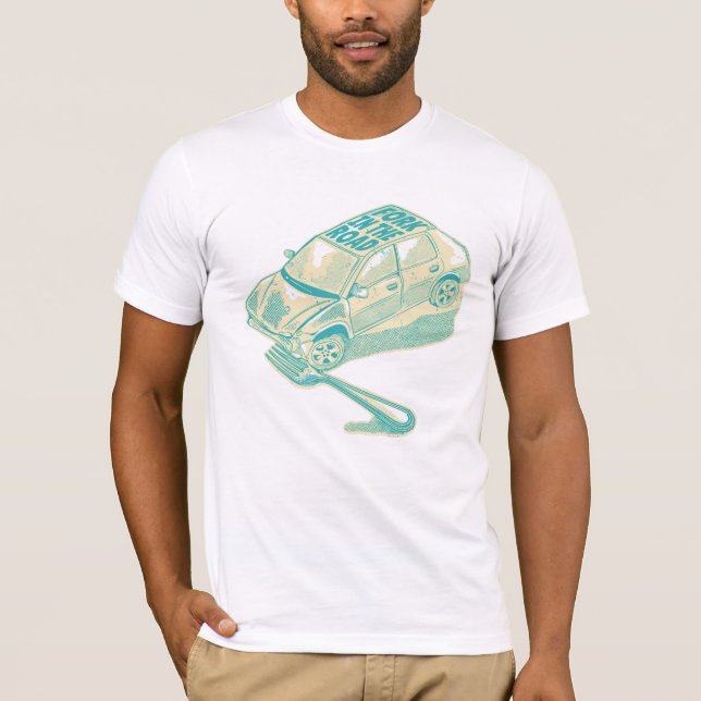 Fork in the road car accident T-Shirt (Front)