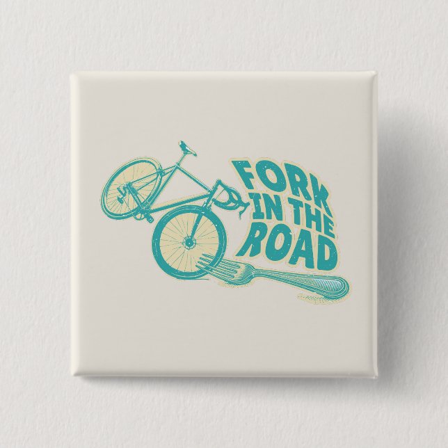 Fork in the road Funny bicycle Button (Front)