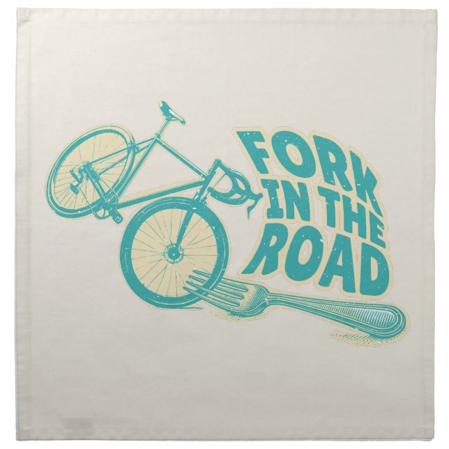 Fork in the road Funny bicycle Cloth Napkin (Front)