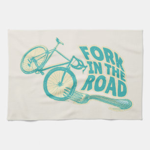 Fork in the road Funny bicycle Kitchen Towel