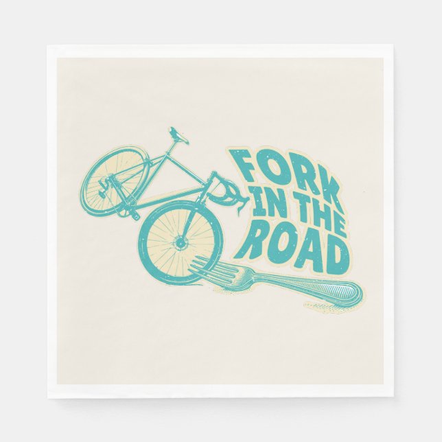 Fork in the road Funny bicycle Napkins (Front)