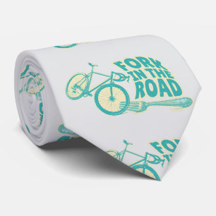 Fork in the road Funny bicycle Neck Tie