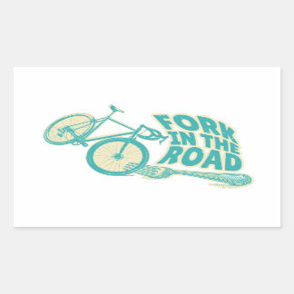 Fork in the road Funny bicycle Rectangular Sticker