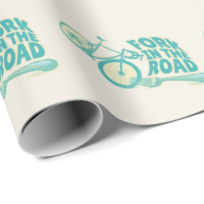 Fork in the road Funny bicycle Wrapping Paper
