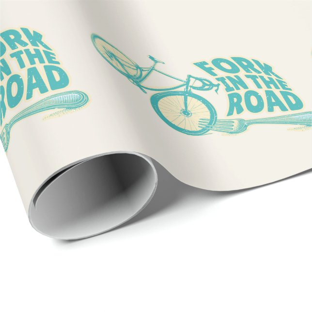 Fork in the road Funny bicycle Wrapping Paper (Roll Corner)