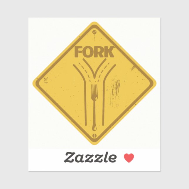 Fork in the road funny traffic sign sticker (Sheet)