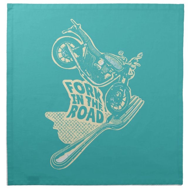 Fork in the road motorcycle crash cloth napkin (Front)