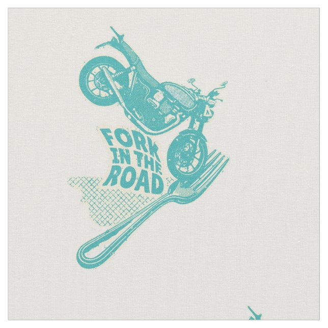 Fork in the road motorcycle crash fabric (Close Up)