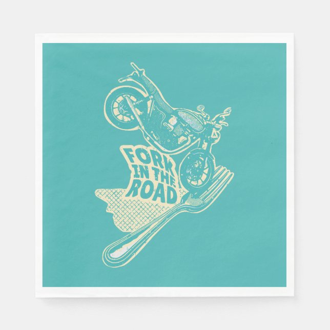 Fork in the road motorcycle crash napkins (Front)