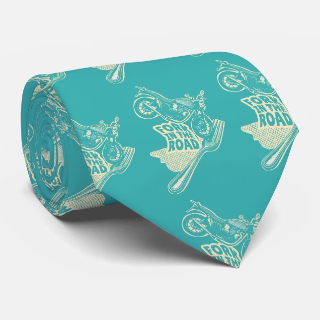 Fork in the road motorcycle crash neck tie (Rolled)