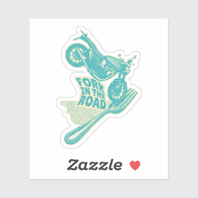 Fork in the road motorcycle crash sticker (Sheet)