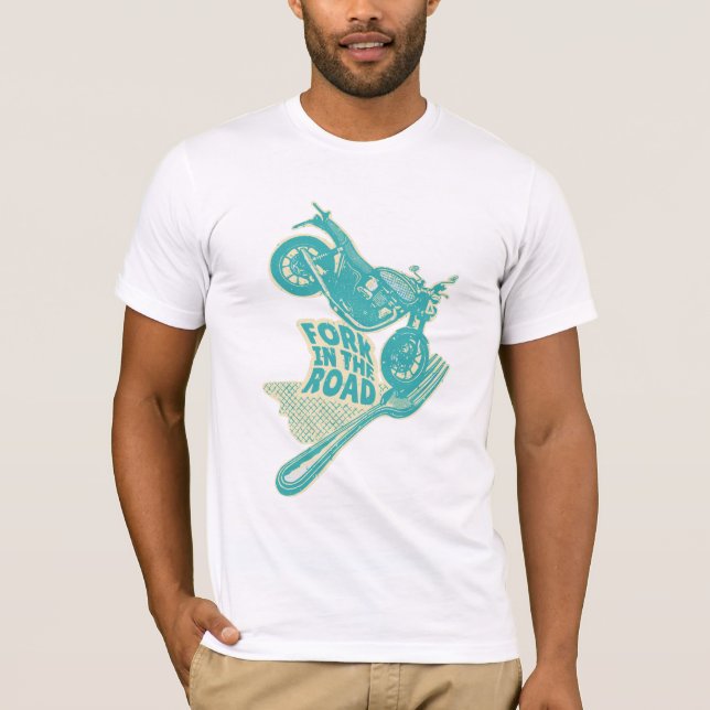 Fork in the road motorcycle crash T-Shirt (Front)