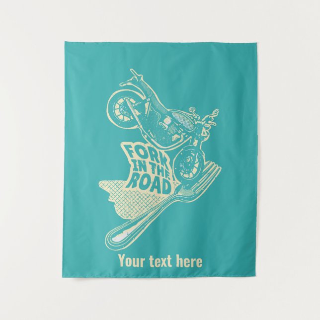 Fork in the road motorcycle crash tapestry (Front)