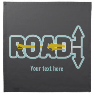 Fork in the road typographic text art cloth napkin