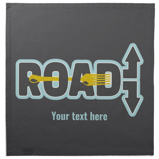 Fork in the road typographic text art cloth napkin (Front)
