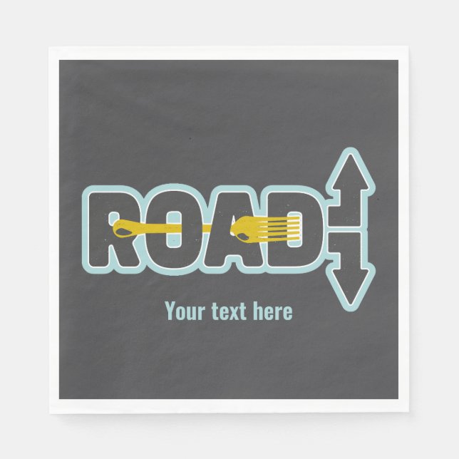 Fork in the road typographic text art napkins (Front)