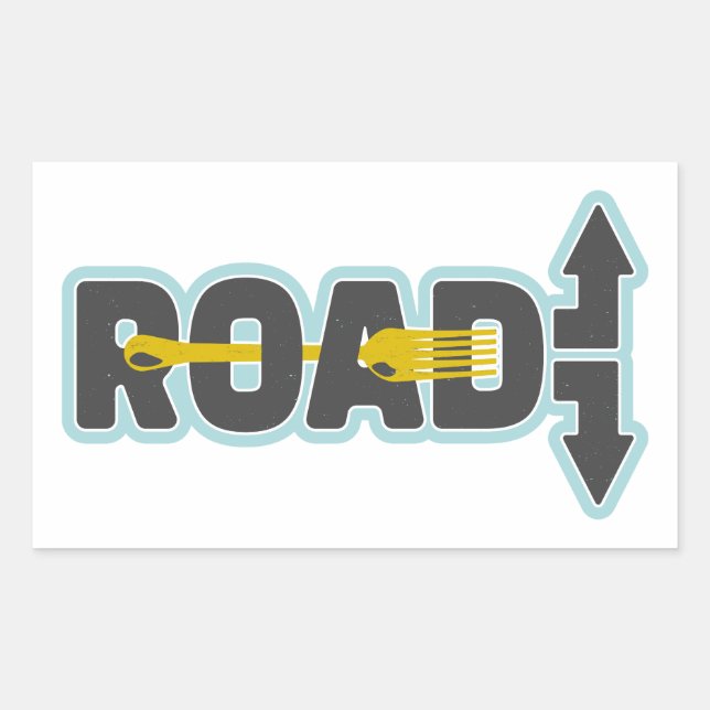 Fork in the road typographic text art rectangular sticker (Front)