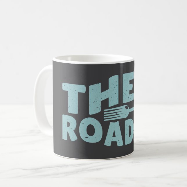 Fork in the road typography coffee mug (Front Left)