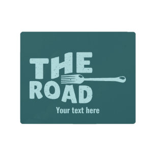 Fork in the road typography metal print