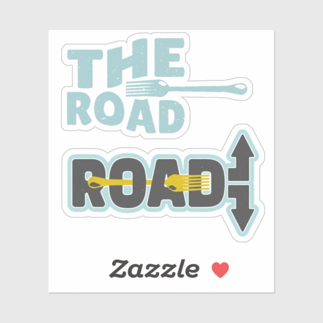 Fork in the road typography sticker (Sheet)
