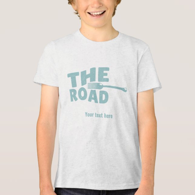 Fork in the road typography Tri-Blend shirt (Front)