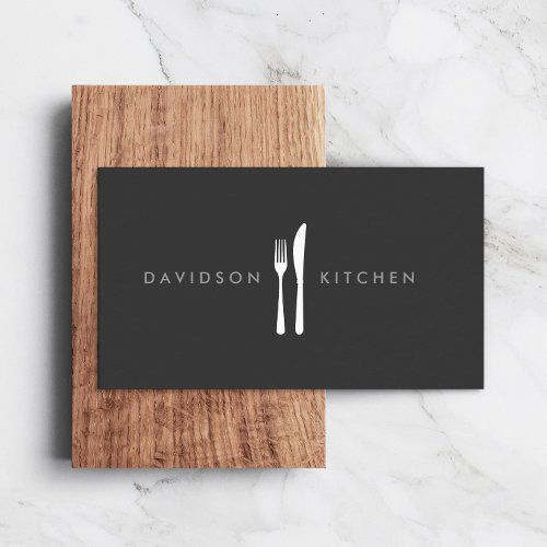 Fork  Knife Logo 2 for Chef Foodie Restaurant Business Card